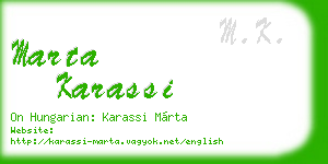 marta karassi business card
